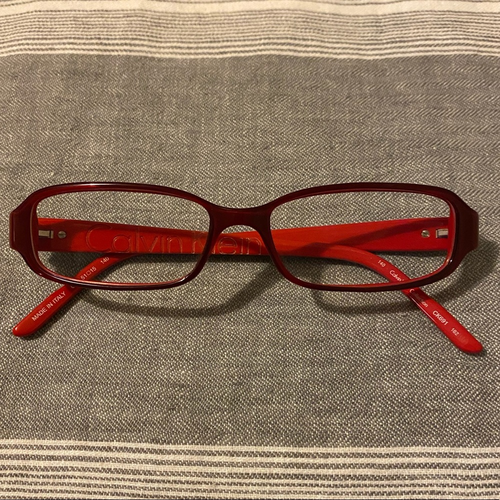 Calvin Klein Red Glasses Frames